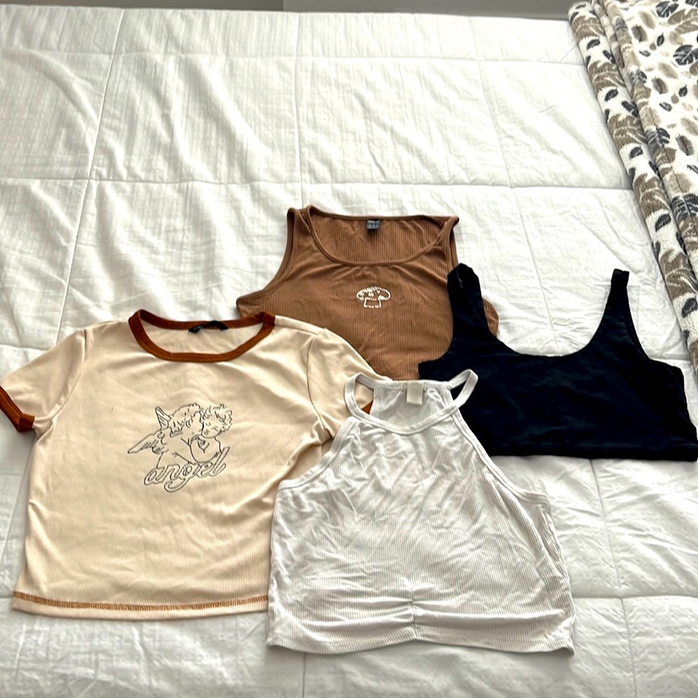 Neutral crop top bundle